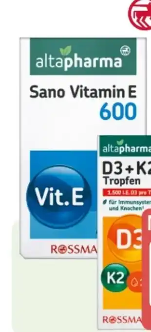 Rossmann Altapharma Sano Vitamin E 600 Angebot