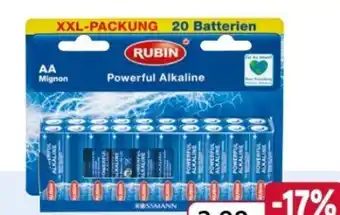 Rossmann Rubin Batterien Mignon AA Angebot