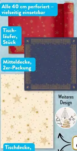 Aldi Süd Kokett Weihnachts-Tischdecken Angebot