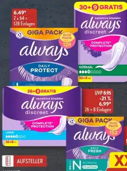 Aldi Süd Always Slipeinlagen Daily-Protect Giga-Pack-Duo Angebot