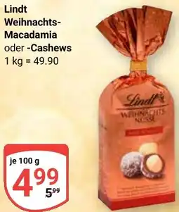 Globus Lindt Weihnachts Macadamia oder Cashews Angebot