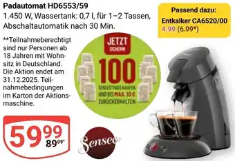 Globus Senseo Padautomat HD6553/59 Angebot