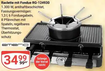 Globus Emerio Raclette mit Fondue RG-124930 Angebot