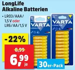 Thomas Philipps VARTA LongLife Alkaline Batterien Angebot