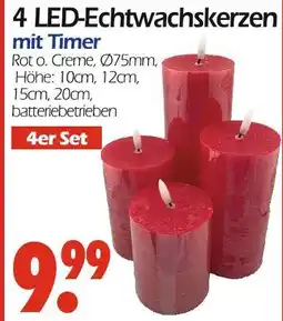 Wreesmann 4 led-echtwachskerzen mit timer Angebot
