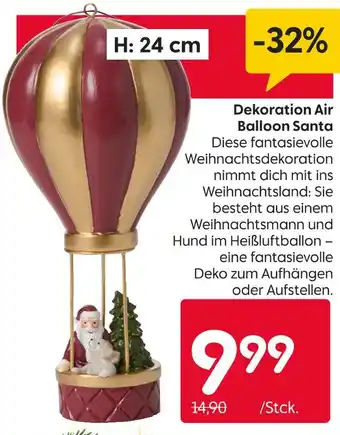 Rusta Dekoration air balloon santa Angebot