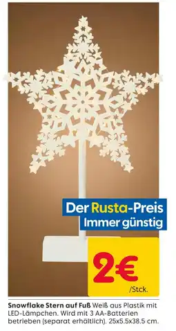 Rusta Snowflake stern auf fuß Angebot
