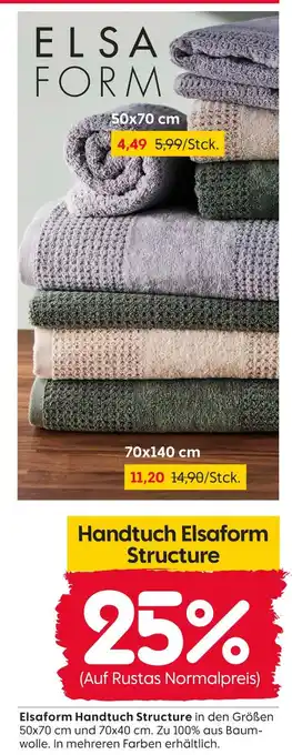 Rusta Elsaform handtuch structure Angebot