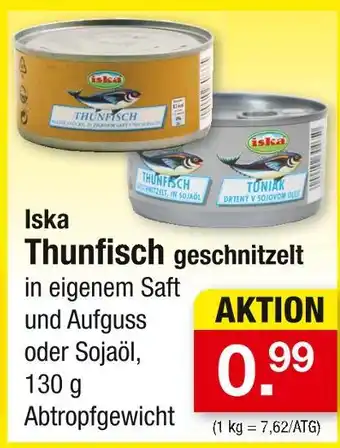 Zimmermann Iska thunfisch geschnitzelt in eigenem saft und aufguss Angebot