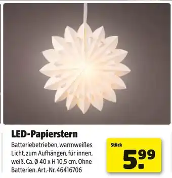 Hagebau Led-papierstern Angebot