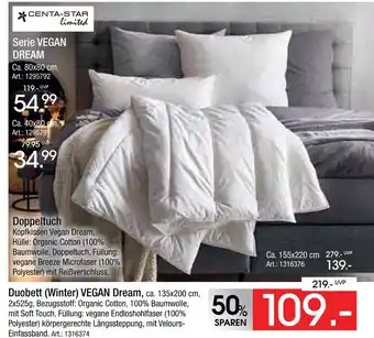 Zurbrüggen Centa-star serie vegan dream kopfkissen Angebot