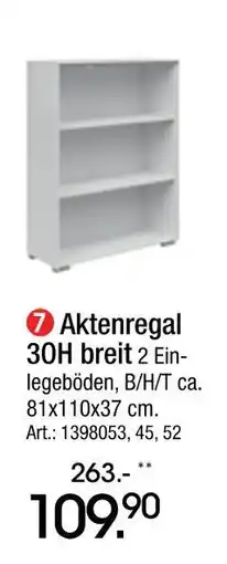 Zurbrüggen Aktenregal 30h breit Angebot