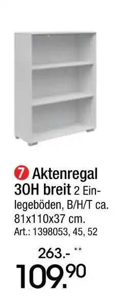 Zurbrüggen Aktenregal 30h breit Angebot