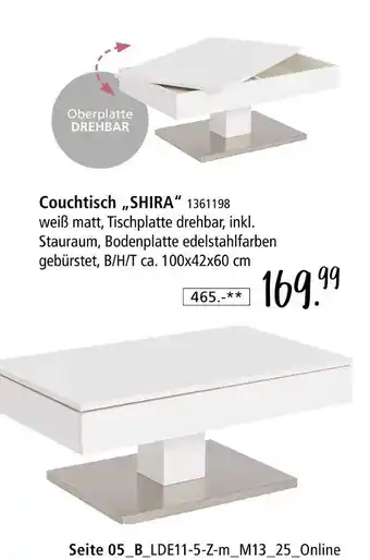 Zurbrüggen Couchtisch 'shira' Angebot