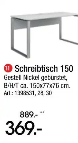 Zurbrüggen Schreibtisch 150 Angebot