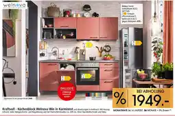 Zurbrüggen Welnova küchenblock win in karminrot Angebot