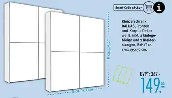 Trends Möbel Kleiderschrank dallas Angebot