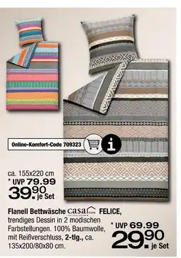 Ostermann Casa nova flanell bettwäsche felice ca. 135x200/80x80 cm Angebot