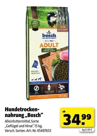 Hagebau Bosch hundetrockennahrung Angebot