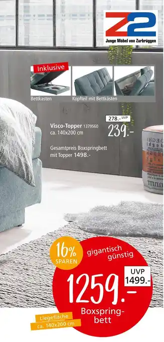 Zurbrüggen Z2 boxspringbett fairfield Angebot
