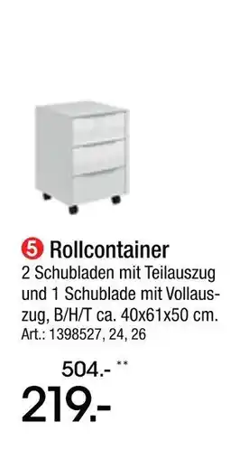 Zurbrüggen Rollcontainer Angebot