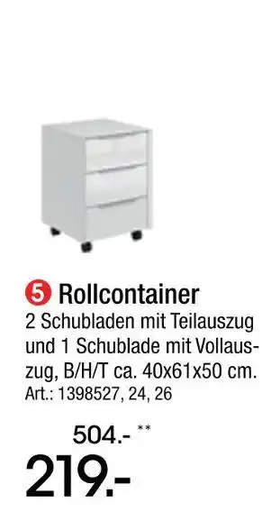 Zurbrüggen Rollcontainer Angebot