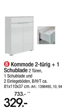 Zurbrüggen Kommode 2-türig + 1 schublade Angebot