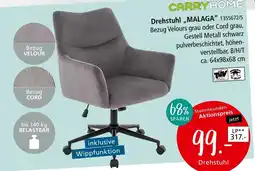 Zurbrüggen Carryhome drehstuhl malaga bezug velours grau Angebot