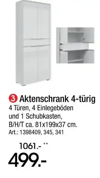 Zurbrüggen Aktenschrank 4-türig Angebot