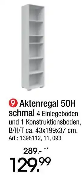 Zurbrüggen Aktenregal 50h schmal Angebot