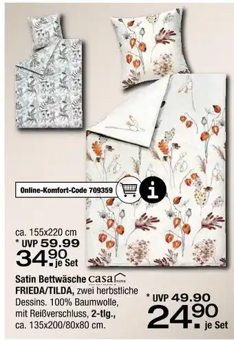 Ostermann Satin bettwäsche frieda/tilda Angebot