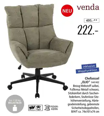 Zurbrüggen Venda chefsessel „elio“ Angebot