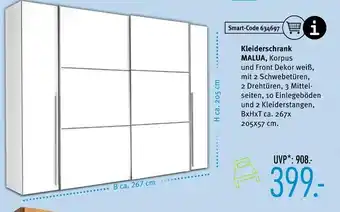 Trends Möbel Kleiderschrank malua Angebot