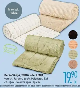 Trends Möbel Decke vanja, teddy oder lenja Angebot