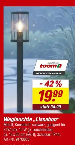 toom Baumarkt Toom wegleuchte „lissabon“ Angebot