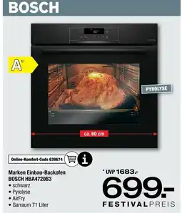 Ostermann Bosch marken einbau-backofen bosch hba4720b3 Angebot