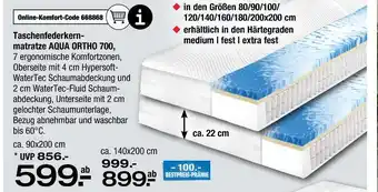 Ostermann Taschenfederkernmatratze aqua ortho 700 Angebot