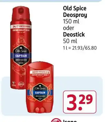 Rossmann Old spice deospray captain Angebot