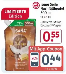 Rossmann Isana seife nachfüllbeutel coconut whisper Angebot