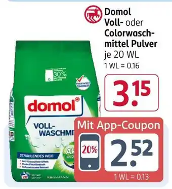 Rossmann Domol voll-waschmittel pulver Angebot
