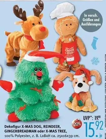 Trends Möbel Dekofigur x-mas dog, reindeer, gingerbreadman oder x-mas tree Angebot