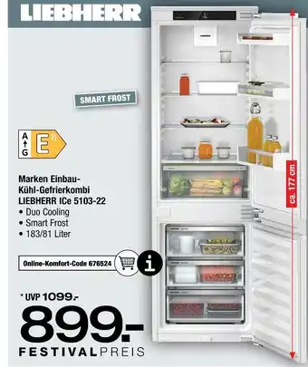 Ostermann Liebherr marken einbau-kühl-gefrierkombi liebherr ice 5103-22 Angebot