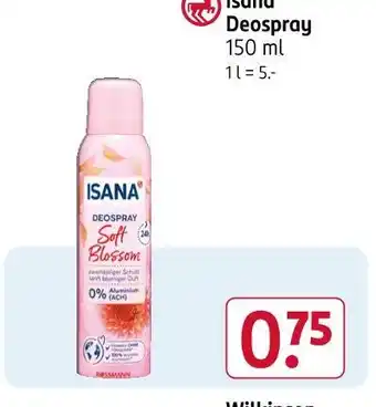 Rossmann Isana deospray soft blossom Angebot