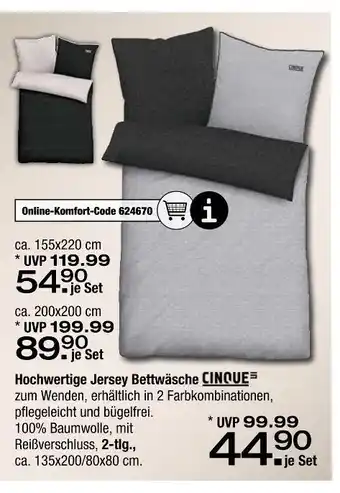 Ostermann Hochwertige jersey bettwäsche cinque 135x200/80x80 cm Angebot