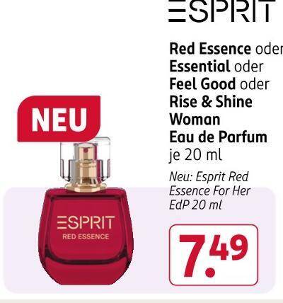 Shine Esprit Essential Parfum Rossmann Esprit Red Essence Angebot Bei Rossmann