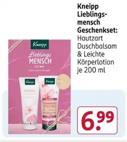 Rossmann Kneipp lieblingsmensch geschenkset hautzart duschbalsam Angebot