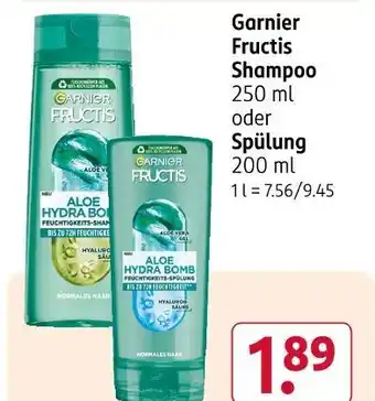 Rossmann Garnier fructis aloe hydra bomb feuchtigkeits-shampoo Angebot