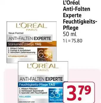 Rossmann L’oréal anti-falten experte feuchtigkeitspflege Angebot