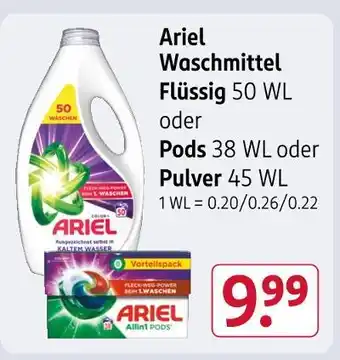 Rossmann Ariel waschmittel flüssig Angebot