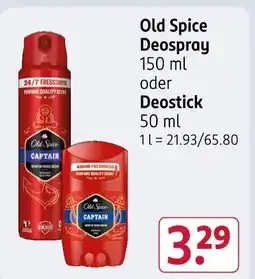 Rossmann Old spice deospray captain Angebot
